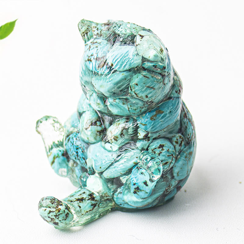 Olivenorma Crystal Epoxy Cat In Heat Gemstone Decoration