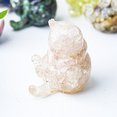 Olivenorma Crystal Epoxy Cat In Heat Gemstone Decoration