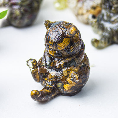 Olivenorma Crystal Epoxy Cat In Heat Gemstone Decoration