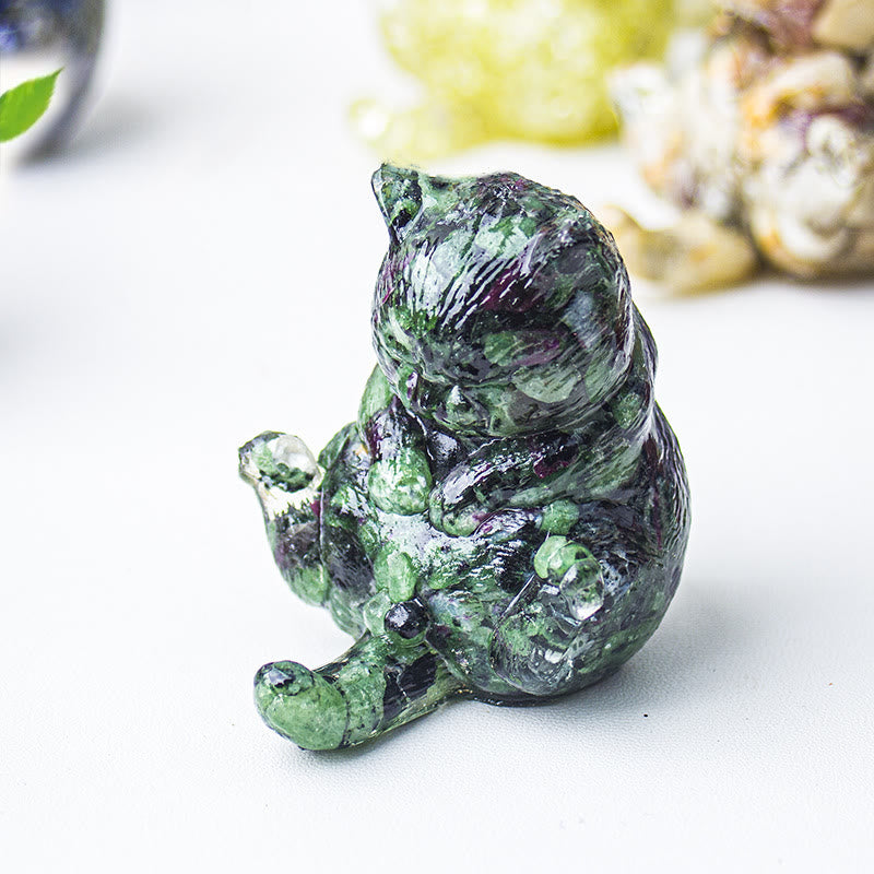 Olivenorma Crystal Epoxy Cat In Heat Gemstone Decoration
