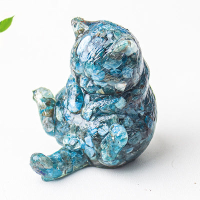 Olivenorma Crystal Epoxy Cat In Heat Gemstone Decoration