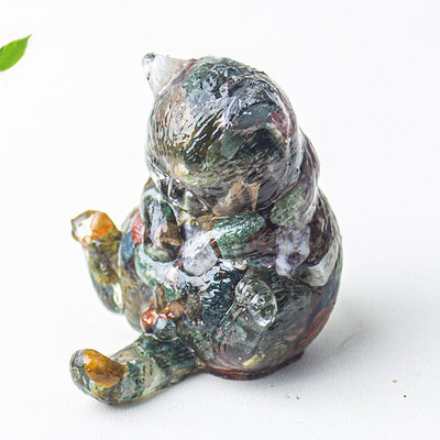 Olivenorma Crystal Epoxy Cat In Heat Gemstone Decoration