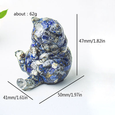 Olivenorma Crystal Epoxy Cat In Heat Gemstone Decoration