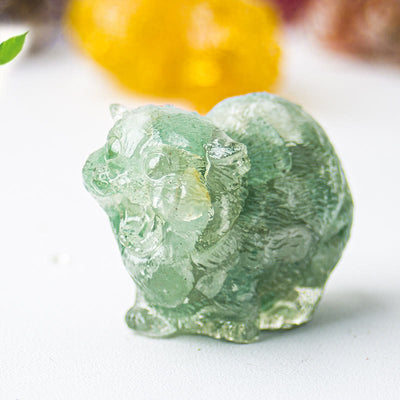Olivenorma Crystal Epoxy Fighting Cats Gemstone Decoration