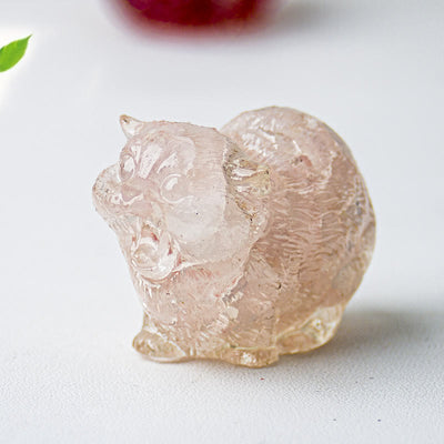 Olivenorma Crystal Epoxy Fighting Cats Gemstone Decoration