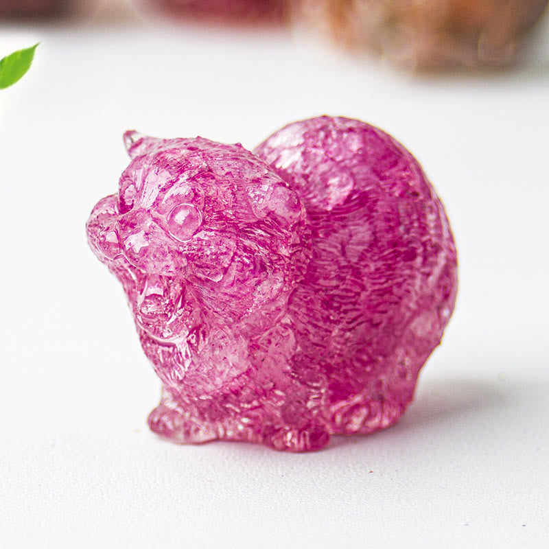 Olivenorma Crystal Epoxy Fighting Cats Gemstone Decoration