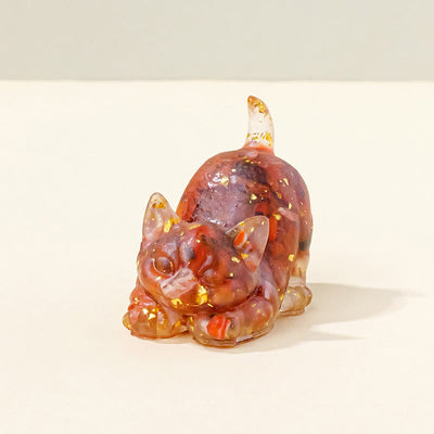 Olivenorma Lucky Charm Crystal Kitten Figurine Gemstone Decoration - Red Agate - Pose 2 - image 24