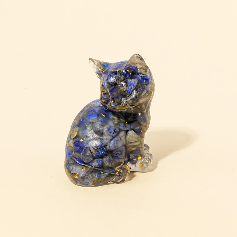 Olivenorma Lucky Charm Crystal Kitten Figurine Gemstone Decoration - Lapis Lazuli - Pose 3 - image 20