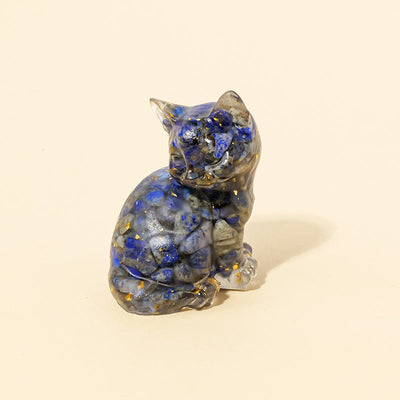 Olivenorma Lucky Charm Crystal Kitten Figurine Gemstone Decoration - Lapis Lazuli - Pose 3 - image 20