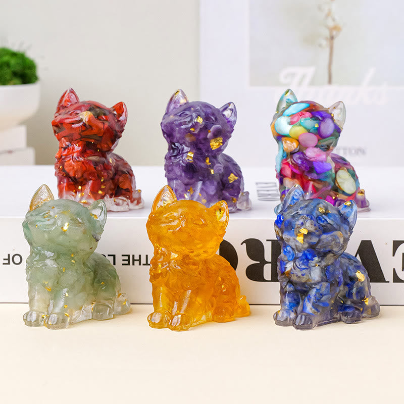 Olivenorma Lucky Charm Crystal Kitten Figurine Gemstone Decoration - image 2