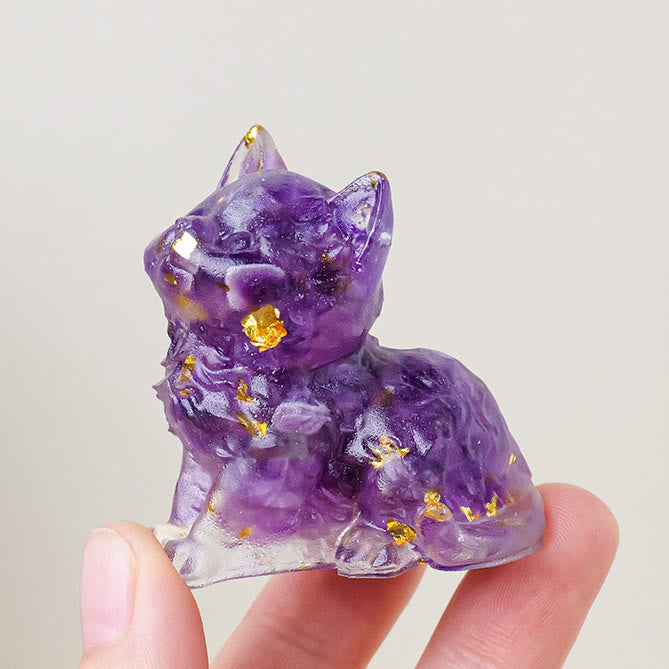 Olivenorma Crystal Epoxy Cute Kitten Gemstone Decoration