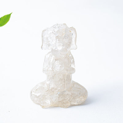 Olivenorma Crystal Epoxy Zen Meditation Dog Gemstone Decoration