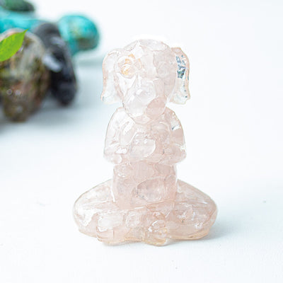 Olivenorma Crystal Epoxy Zen Meditation Dog Gemstone Decoration