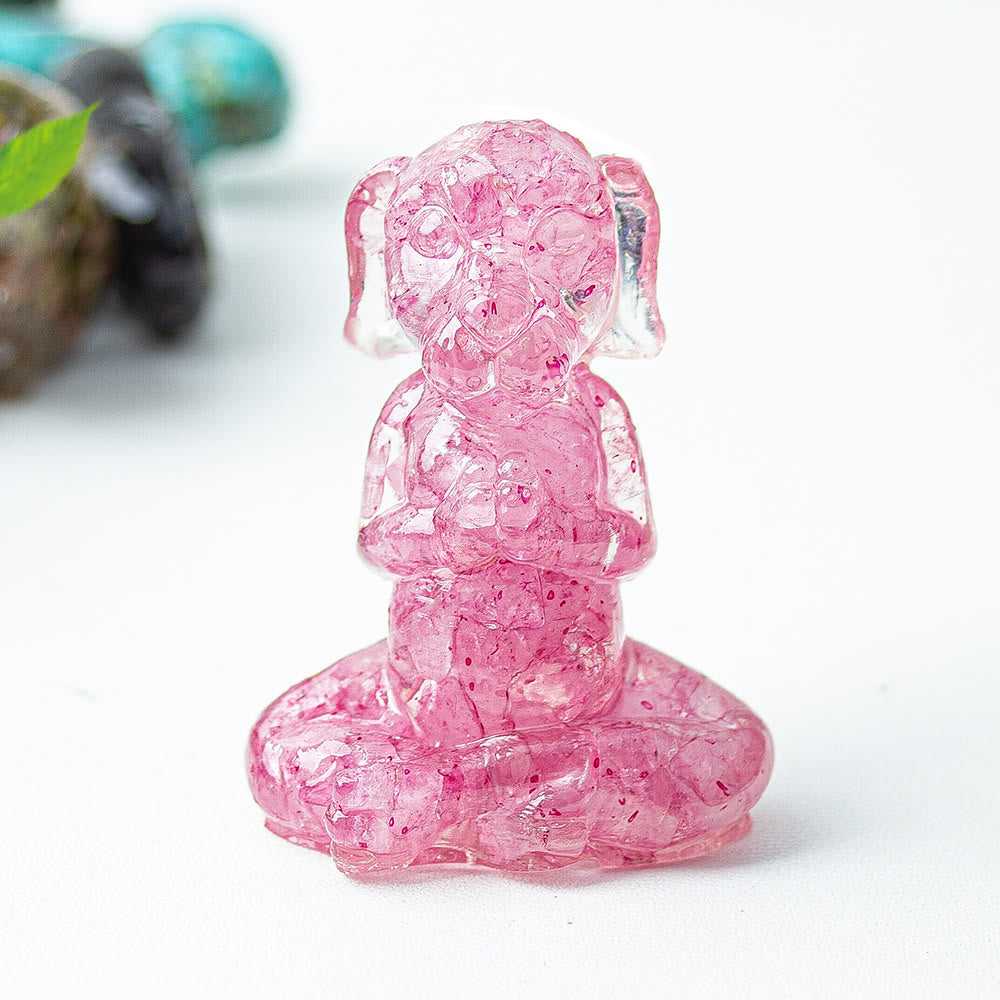 Olivenorma Crystal Epoxy Zen Meditation Dog Gemstone Decoration