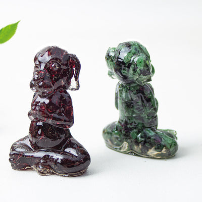 Olivenorma Crystal Epoxy Zen Meditation Dog Gemstone Decoration