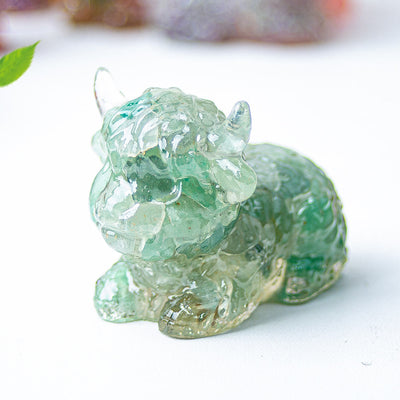 Olivenorma Crystal Epoxy Highland Cattle Gemstone Decoration
