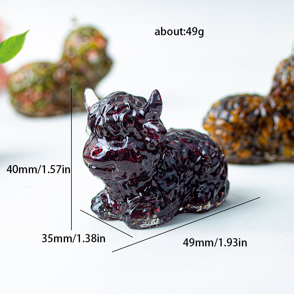 Olivenorma Crystal Epoxy Highland Cattle Gemstone Decoration