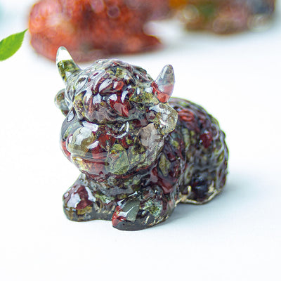 Olivenorma Crystal Epoxy Highland Cattle Gemstone Decoration