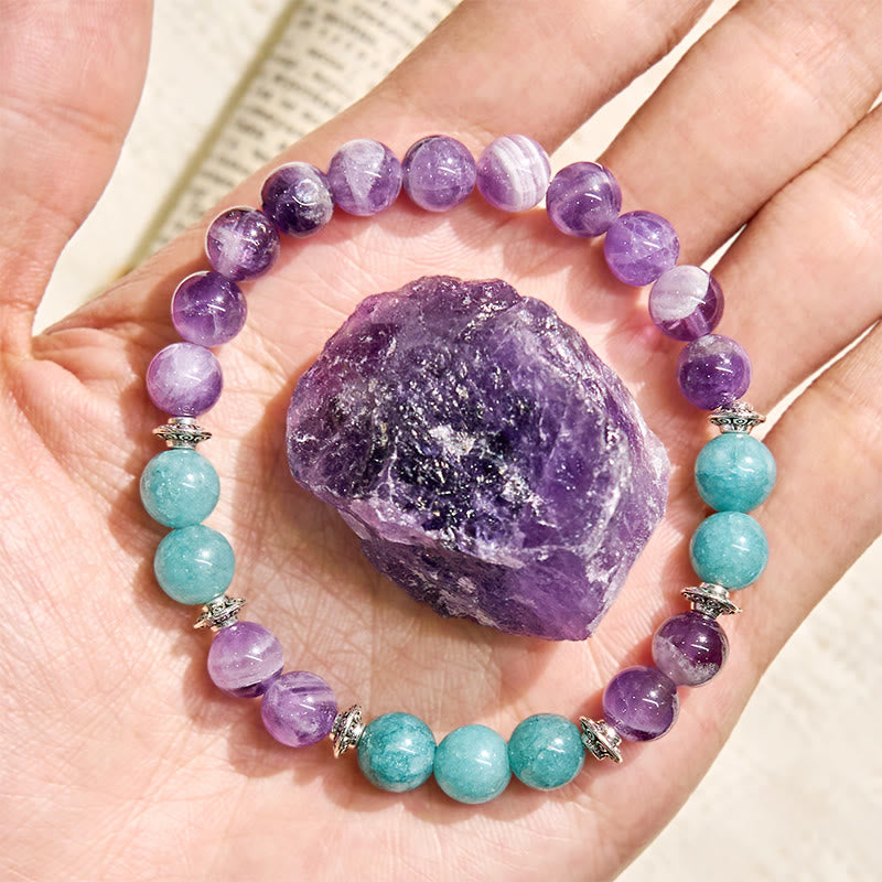 Olivenorma "Seraphic" Amethyst & Aquamarine Harmony Bracelet - image 4