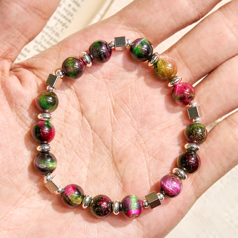 Olivenorma "Celestial Pulse" Galaxy Tiger's Eye Anxiety Relief Essential Oil Bracelet - image 7