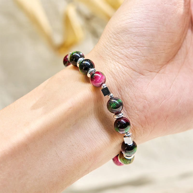 Olivenorma "Celestial Pulse" Galaxy Tiger's Eye Anxiety Relief Essential Oil Bracelet - image 6