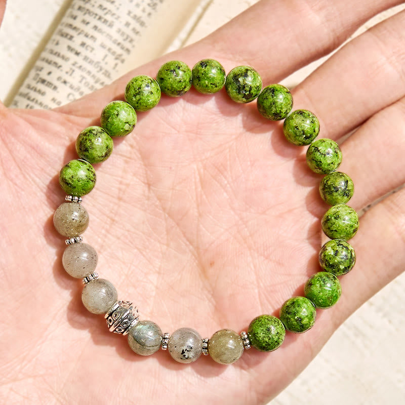 Olivenorma "​​Speckled Shine​​" Jade & Labradorite Growth Bracelet - image 3