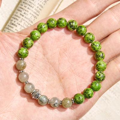 Olivenorma "​​Speckled Shine​​" Jade & Labradorite Growth Bracelet - image 3