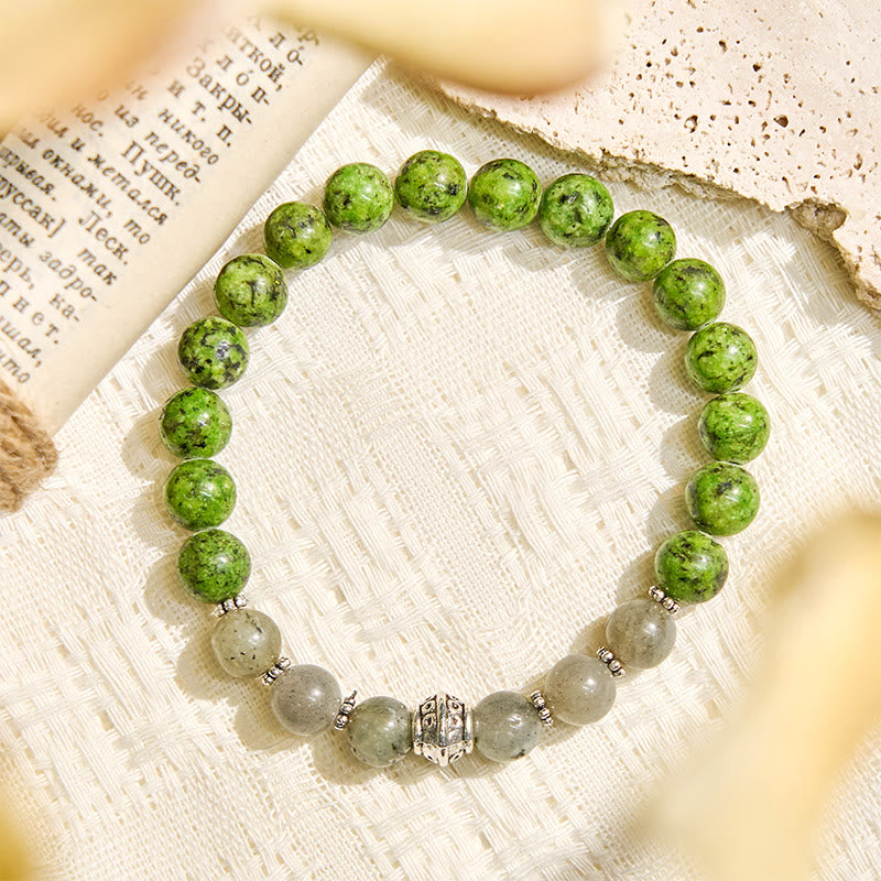 Olivenorma "​​Speckled Shine​​" Jade & Labradorite Growth Bracelet - image 4