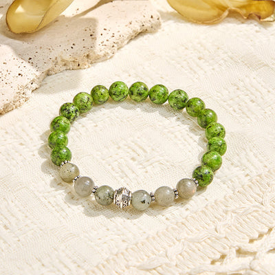 Olivenorma "​​Speckled Shine​​" Jade & Labradorite Growth Bracelet - image 5