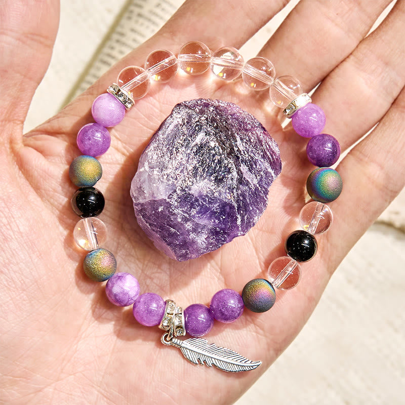 Olivenorma "Earth Song" Feather Charm Cleansing Bracelet - image 3