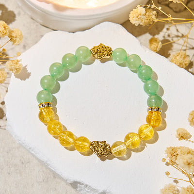Olivenorma "​​Sunluck Flow" Citrine & Green Aventurine Prosperity Bracelet - image 4