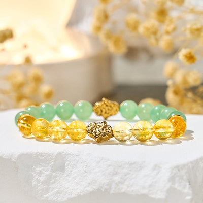 Olivenorma "​​Sunluck Flow" Citrine & Green Aventurine Prosperity Bracelet - image 5