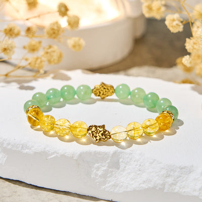 Olivenorma "​​Sunluck Flow" Citrine & Green Aventurine Prosperity Bracelet - Natural Stone - image 1