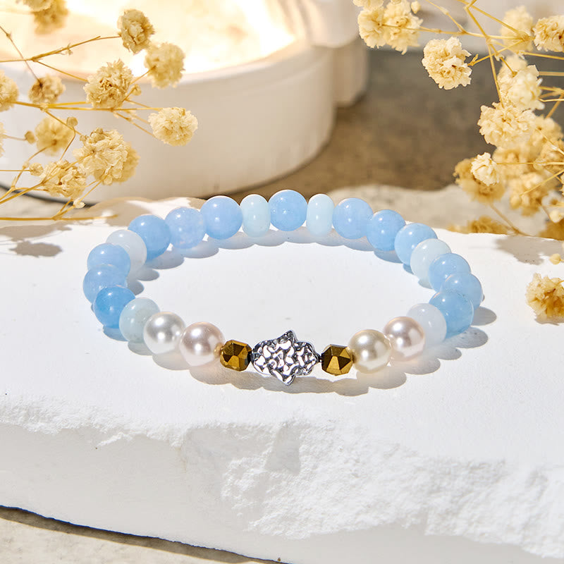 Olivenorma "​​Misty Glow" Aquamarine Tranquility Bracelet - image 5