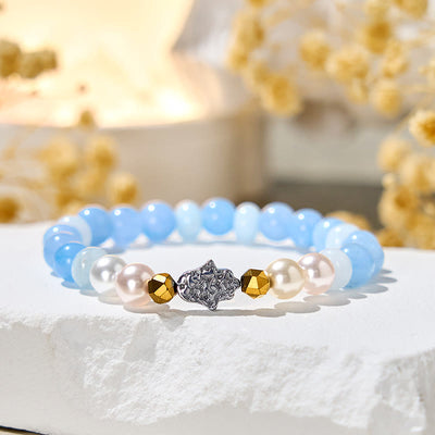 Olivenorma "​​Misty Glow" Aquamarine Tranquility Bracelet - Natural Stone - image 1