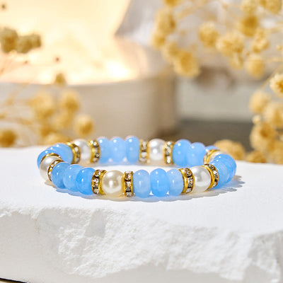 Olivenorma "​​Ocean Calm" Aquamarine & Pearl Inner-Peace Bracelet - image 5