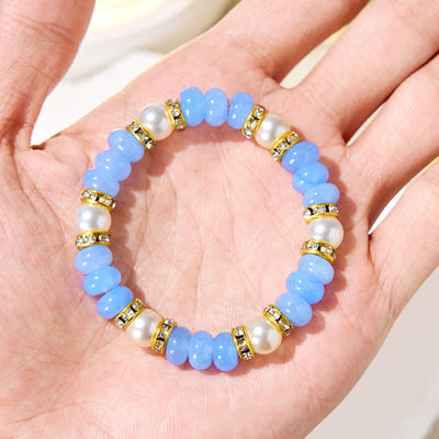 Olivenorma "​​Ocean Calm" Aquamarine & Pearl Inner-Peace Bracelet - image 3
