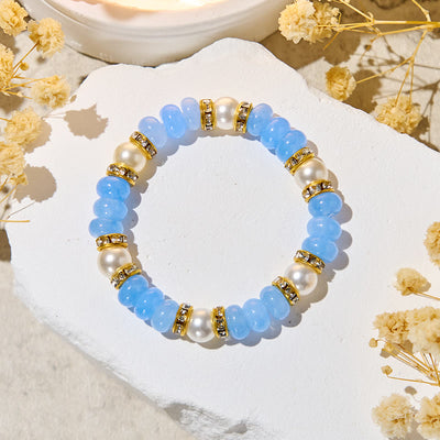 Olivenorma "​​Ocean Calm" Aquamarine & Pearl Inner-Peace Bracelet - image 4