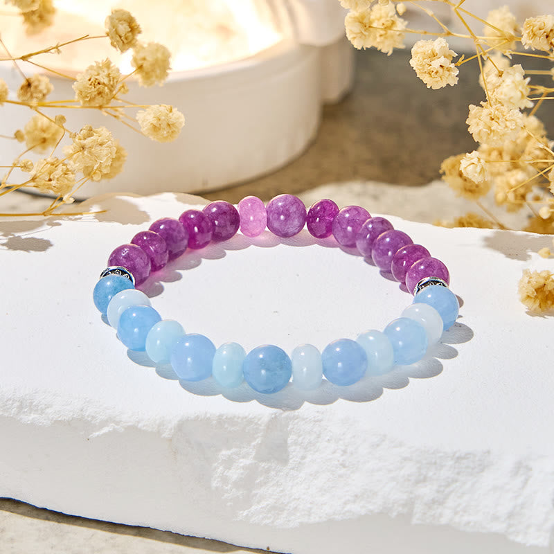 Olivenorma "​​Luna Mist" Aquamarine & Amethyst Emotional Balance Bracelet - image 5