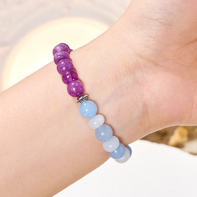 Olivenorma "​​Luna Mist" Aquamarine & Amethyst Emotional Balance Bracelet - image 3