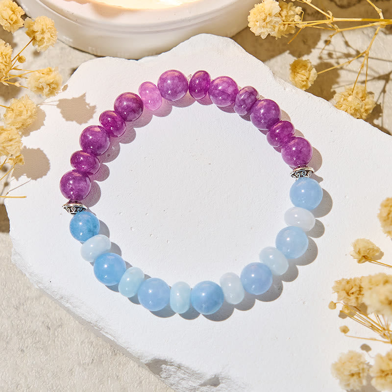 Olivenorma "​​Luna Mist" Aquamarine & Amethyst Emotional Balance Bracelet - image 4