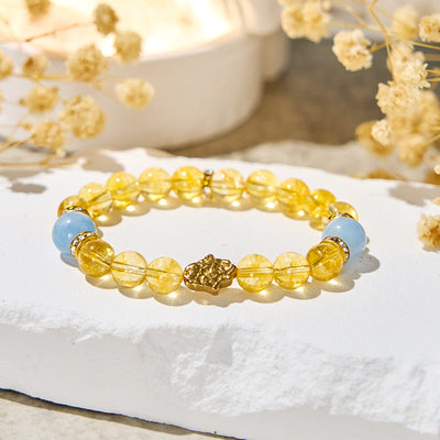 Olivenorma "Sunlit Cyan" Citrine Wealth Bracelet - Natural Stone - image 1