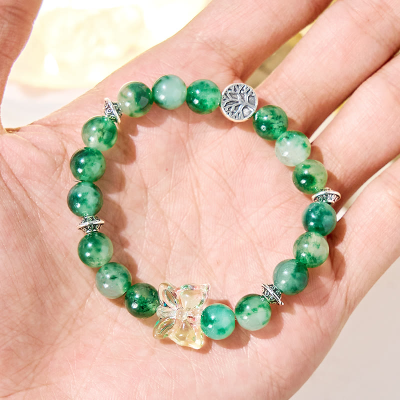 Olivenorma "Arborflora Papilio" Moss Agate Anxiety Relief Bracelet - image 4