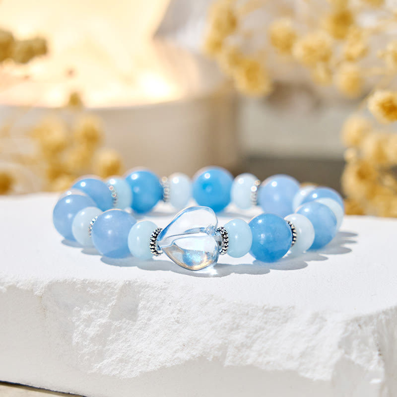Olivenorma "Azure Breeze" Aquamarine Stress Relief Bracelet - Natural Stone - image 1