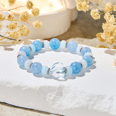 Olivenorma "Azure Breeze" Aquamarine Stress Relief Bracelet - image 5