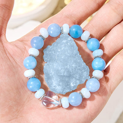 Olivenorma "Azure Breeze" Aquamarine Stress Relief Bracelet - image 3