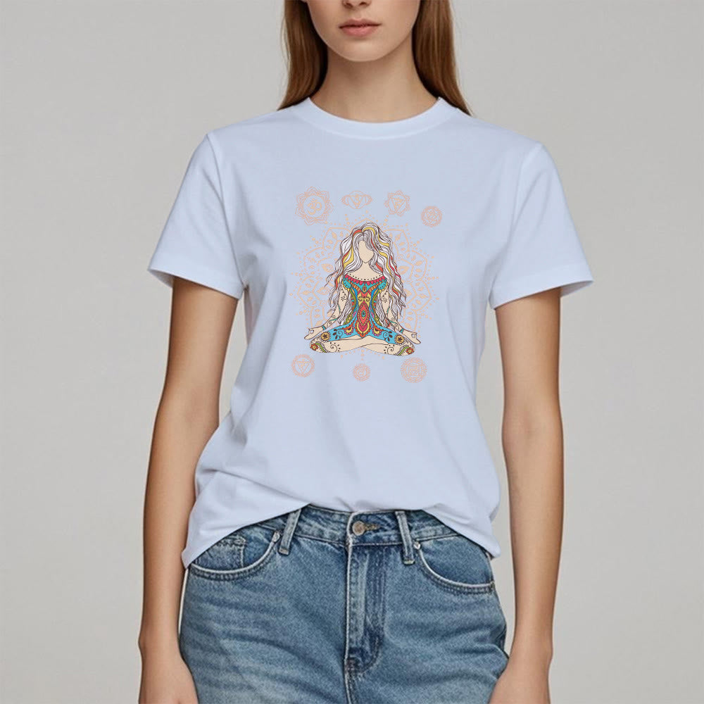 Olivenorma Meditating Goddess Cotton T-Shirt
