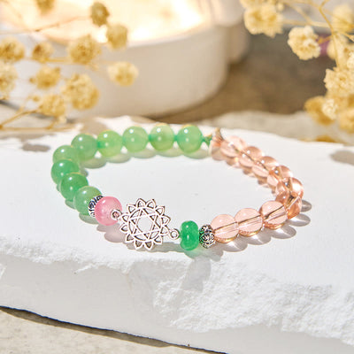 Olivenorma "Anahata Alchemy" ​​Green Aventurine & Rose Quartz​​​​ Harmony Bracelet - Natural Stone - image 1