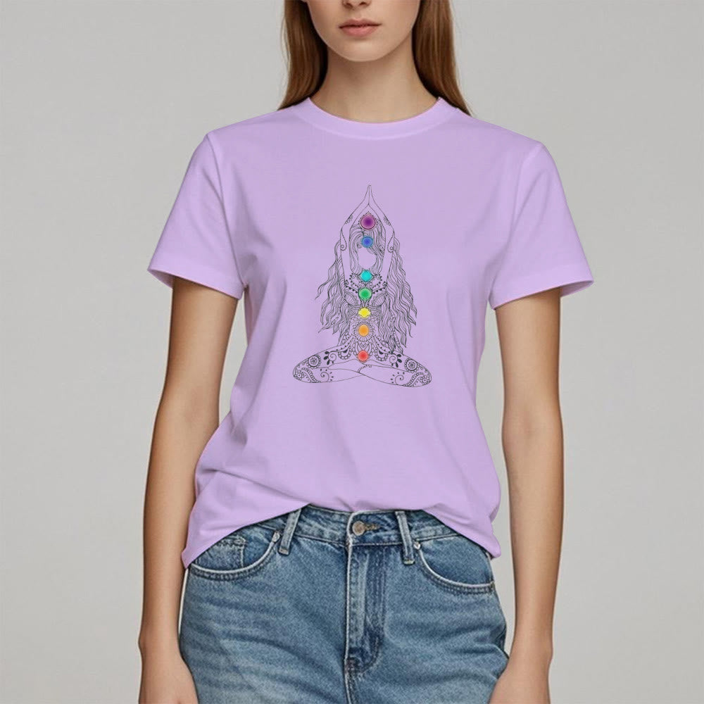 Olivenorma Chakra Meditation Cotton T-Shirt