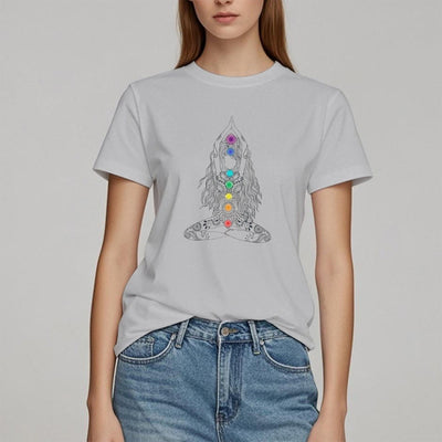 Olivenorma Chakra Meditation Cotton T-Shirt